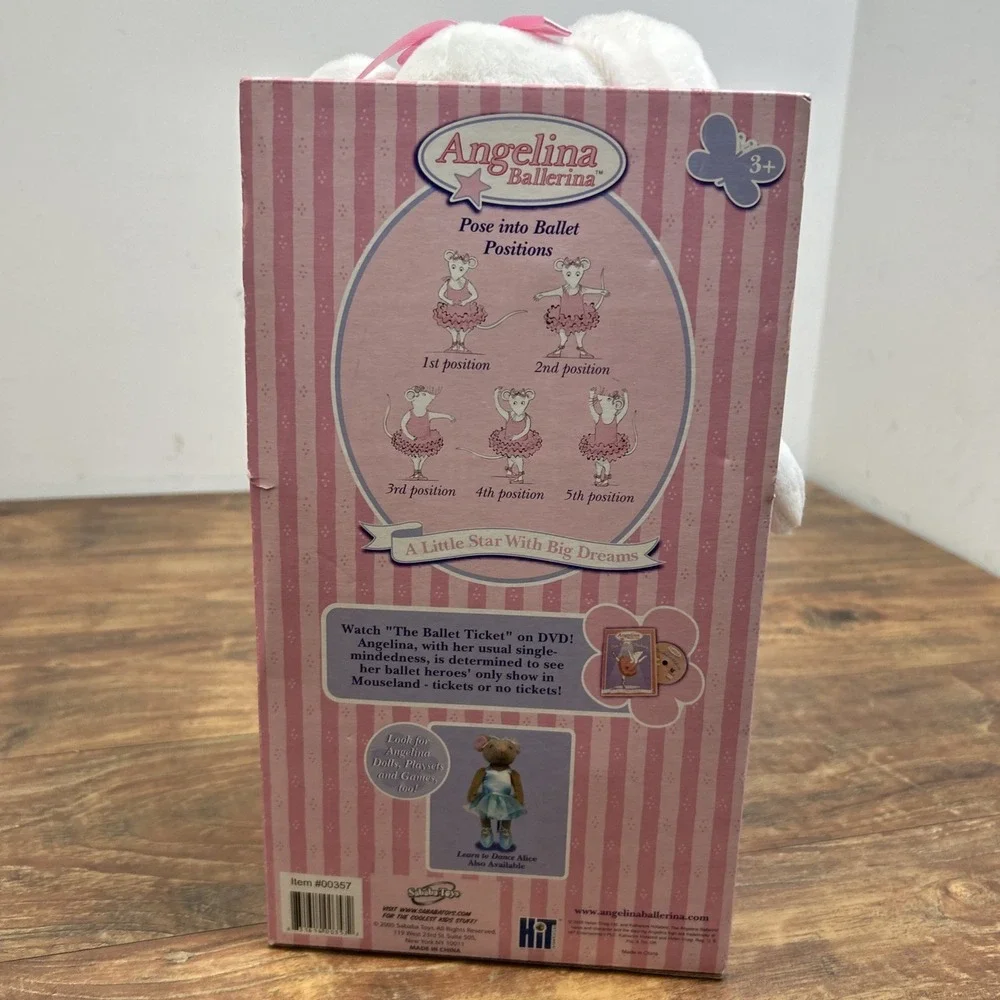 Angelina Ballerina Learn To Dance Angelina Plush Poseable w/DVD 2005 HTF